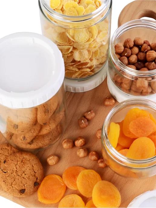 Банки для сыпучих продуктов стекло с крышкой набор 4 шт. - фото 11