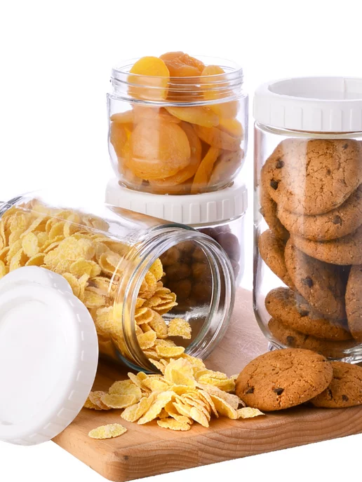 Банки для сыпучих продуктов стекло с крышкой набор 4 шт. - фото 12