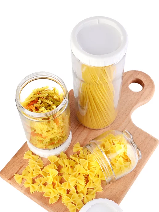 Банки для сыпучих продуктов стекло с крышкой набор 3 шт. - фото 11