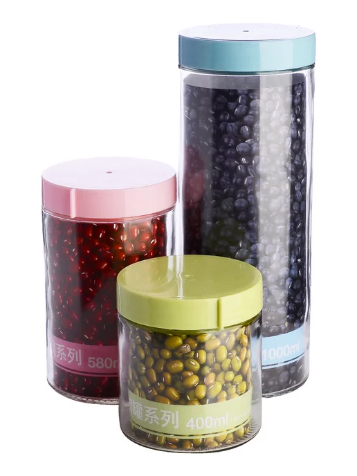 Банки для сыпучих продуктов стекло с крышкой набор 3 шт. - фото 11