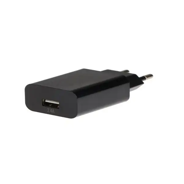 Зарядное устройство для телефона 1 USB, 2.4 А, черное