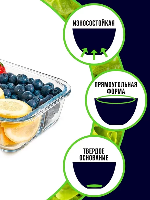 Контейнеры из жаропрочного стекла 3 шт. - фото 7