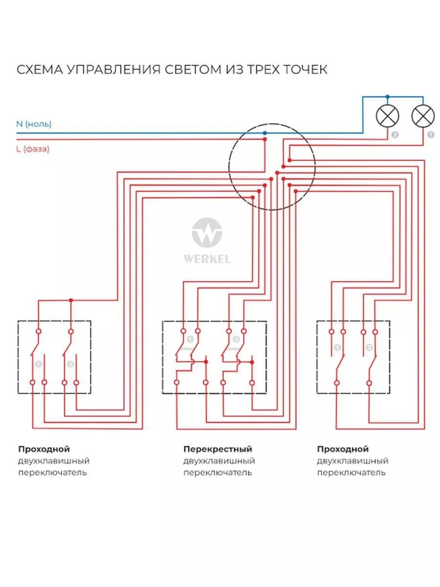 Перекрестный переключатель двухклавишный W1123003 werkel 139545051 купить  за 1 880 ₽ в интернет-магазине Wildberries