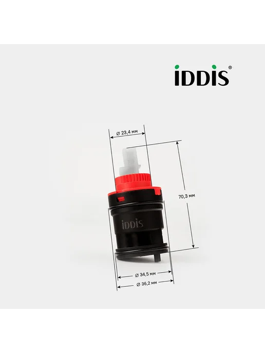 IDDIS Картридж для смесителя 35 мм, с ножками, черный, фото 3