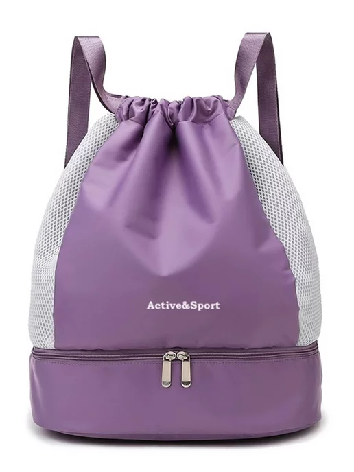 SHOPBAGS4U Рюкзак сумка для тренировок спортзала с карманами на молнии, фиолетовый, фото 8