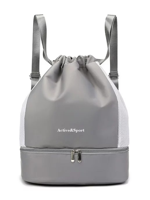 SHOPBAGS4U Сумка спорт для бассейна физкультуры тренировки, серый, фото 8