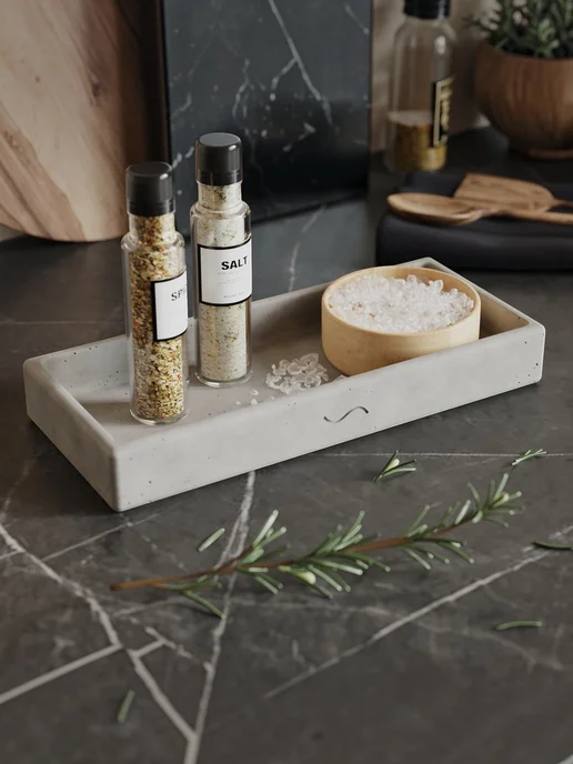 MUSKO Декоративный поднос Emily из бетона, 23x11 см, матовый, 23x11 см, фото 5