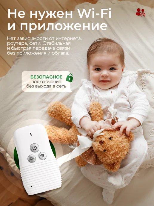 WHAT4U Радионяня для новорожденных беспроводная, белый, фото 5