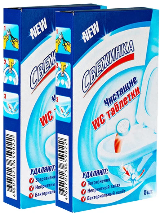 Свежинка Чистящие WC таблетки для унитаза, 5 шт* 2 уп, 5 шт