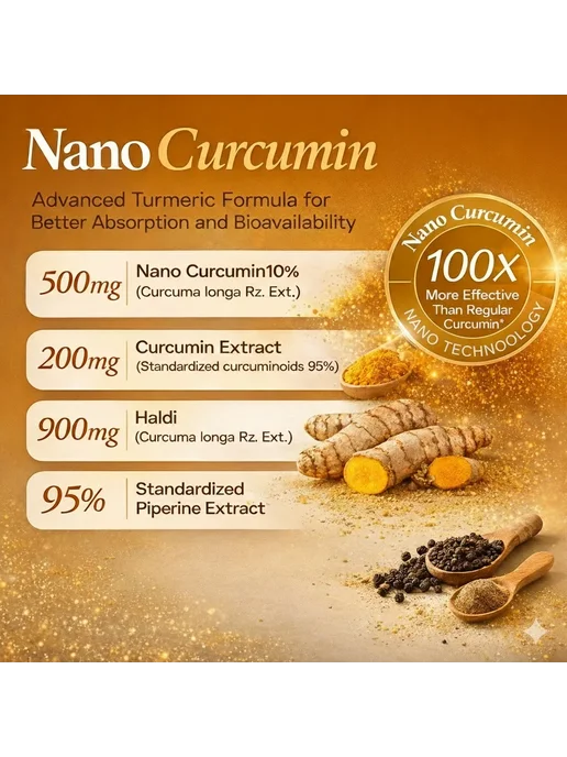 Himalayan Organics Куркумин с биоперином Curcumin with 95% Curcuminoids 60 к, вариант, фото 3