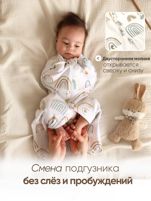 Твоя ИНАЯ Пеленка кокон для новорожденных на молнии, вариант, фото 7