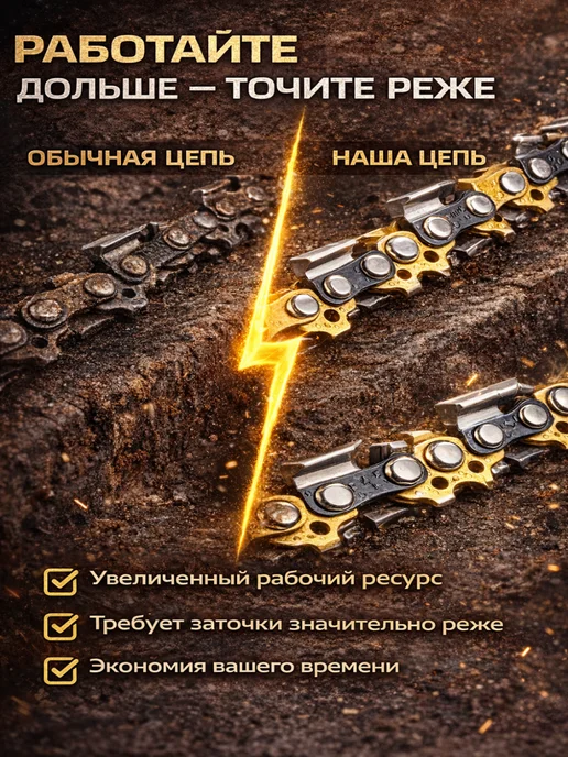 GaminGo Цепь для бензопилы 64 звена 0,325 1,3мм, вариант, фото 2