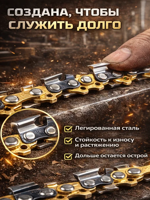 GaminGo Цепь для бензопилы 64 звена 0,325 1,3мм, вариант, фото 7