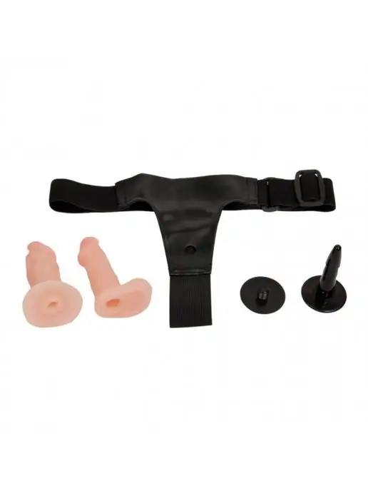 baile Страпон с двумя насадками Ultra Passionate Harness, бежевый, фото 6
