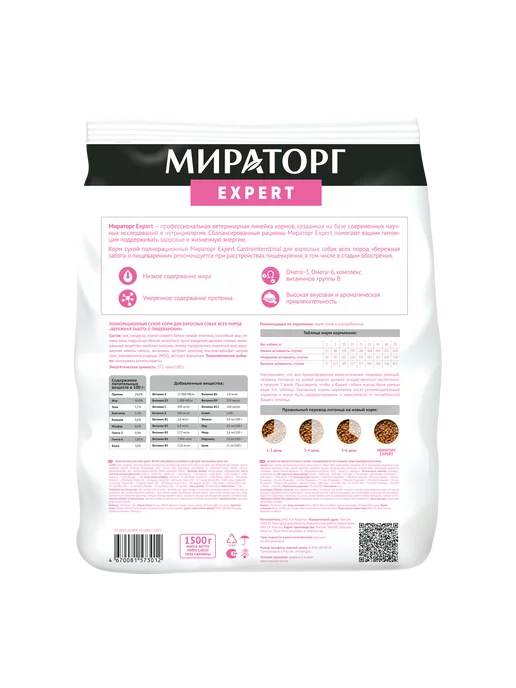 Сухой корм Мираторг Забота Пищеварении для собак, 1,5 кг, фото 7