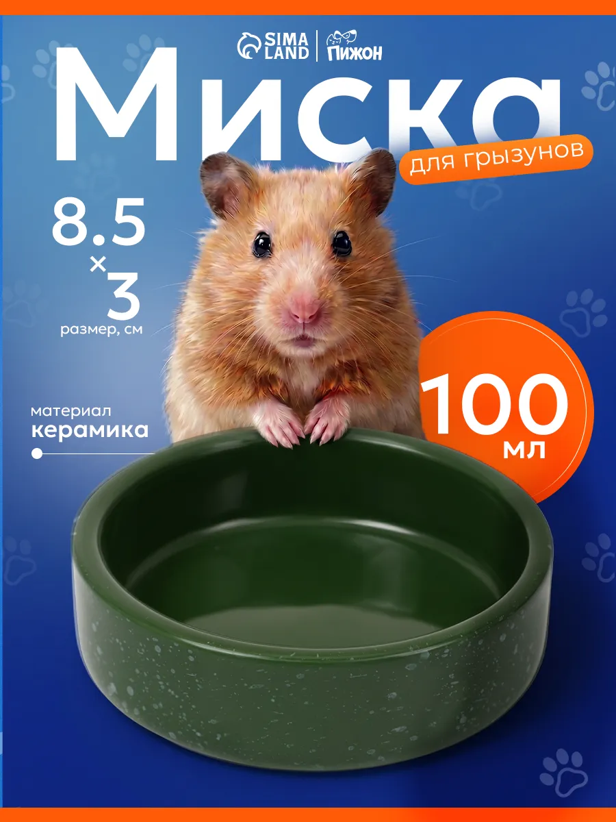 Миска для грызунов керамическая