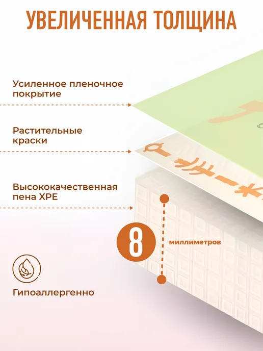 mamagoods Коврик детский для ползания развивающий на пол 200x150 см, голубой, фото 7