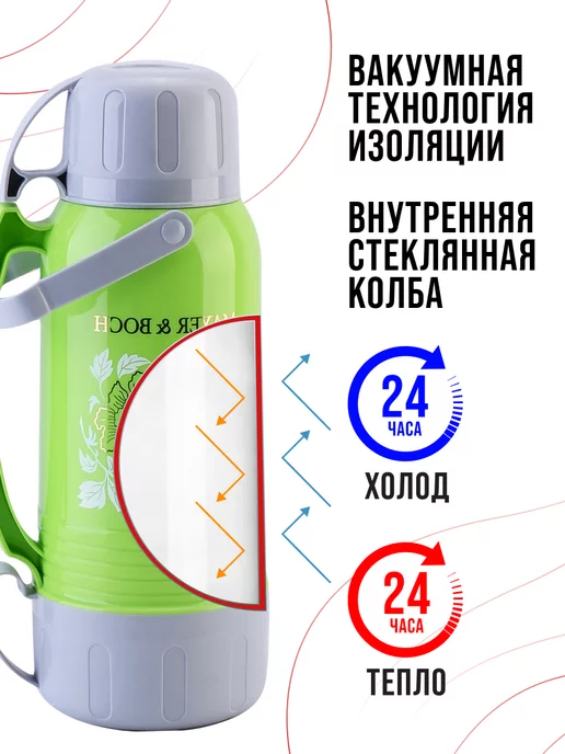 Термос для чая со стеклянной колбой до 2 литров - фото 12