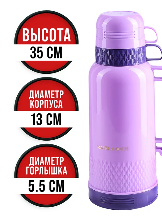 Термос для чая со стеклянной колбой до 2 литров - фото 2