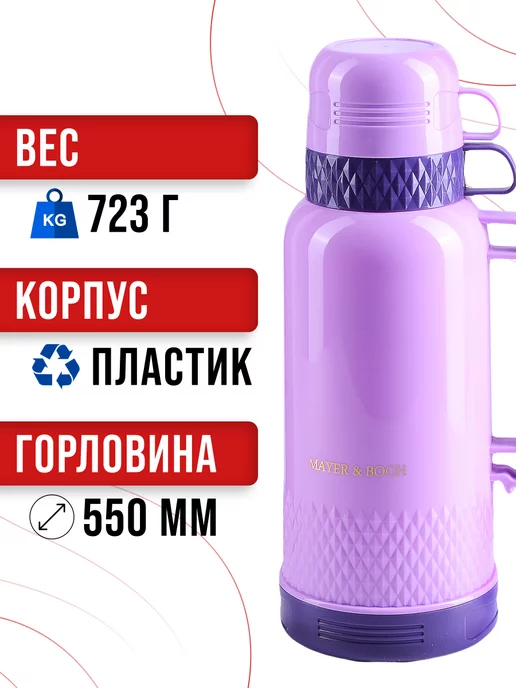 Термос для чая со стеклянной колбой до 2 литров - фото 3