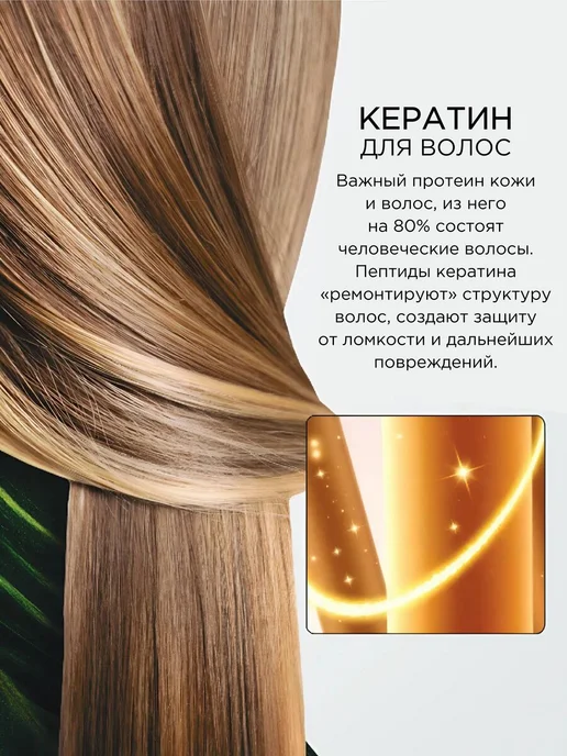 Золотой шелк Крем-спрей для волос термозащита с кератином 300 мл, 300 мл, фото 3