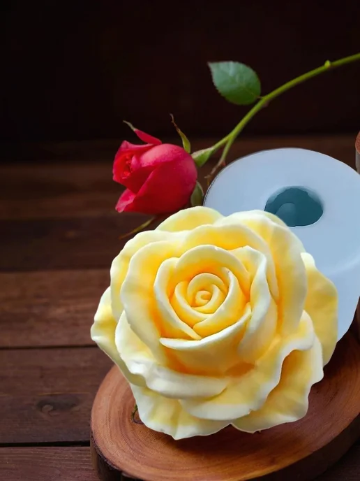 Королева Формы Силиконовая форма 3D для мыла и свечей Роза, 7 см, голубой, фото 5