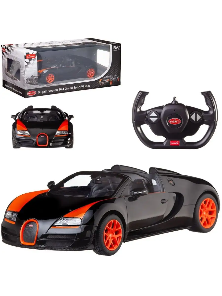 Машина р у 1:14 Bugatti Grand Sport Vitesse, цвет чёрный 704 RASTAR  139846038 купить за 3 719 ₽ в интернет-магазине Wildberries