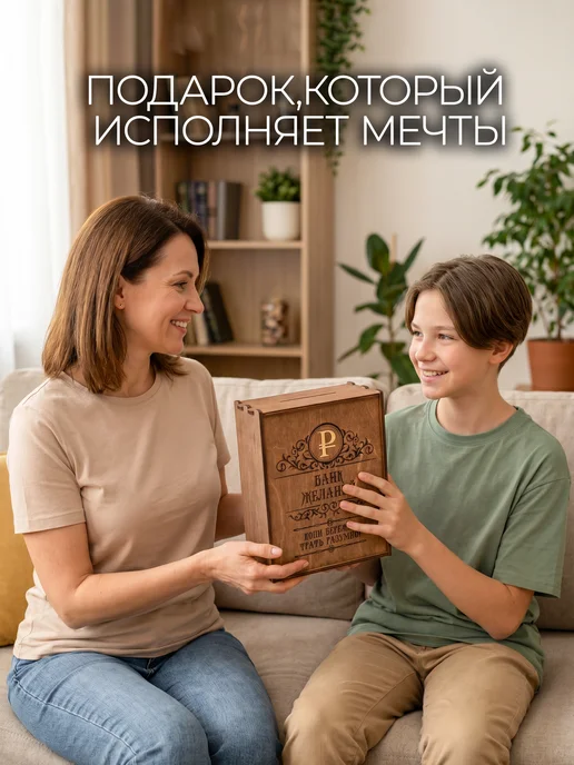 SVETLITSA_PODARKI Копилка для бумажных денег и монет с цифрами большая 500 000, коричневый, фото 8