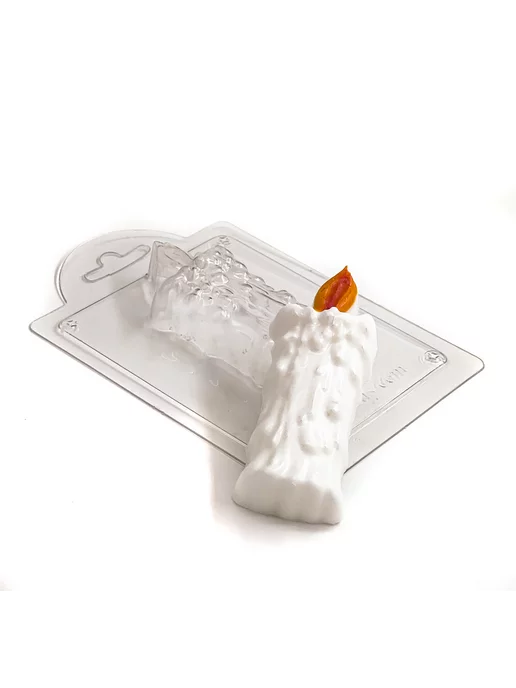 AnyMolds Пластиковая форма для мыла и шоколада Свеча, белый