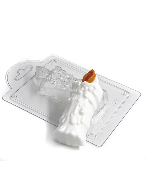 AnyMolds Пластиковая форма для мыла и шоколада Свеча, белый, фото 4