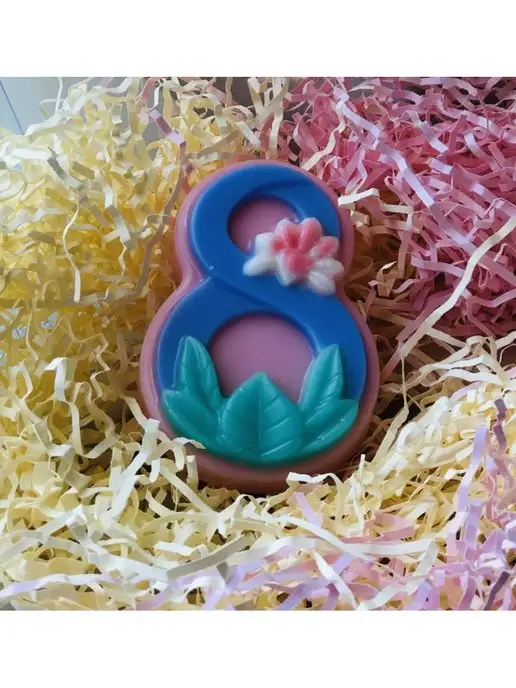 AnyMolds Пластиковая форма для мыла и шоколада 8 марта с цветком, белый, фото 4