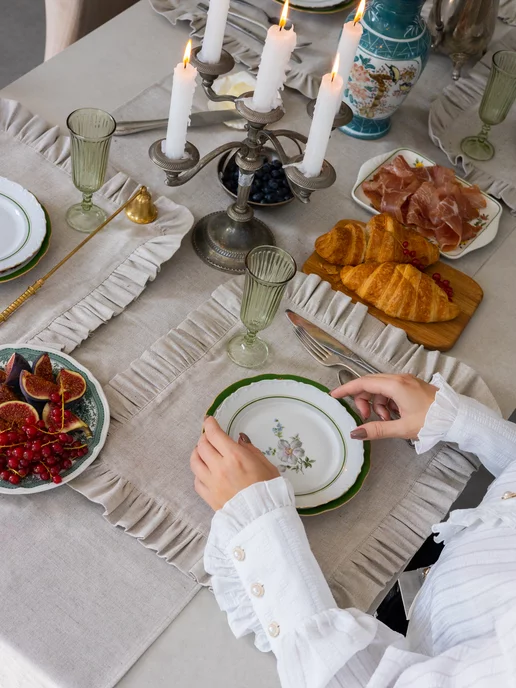 Linen Manufacture Сервировочные салфетки на стол тканевые набор 2 шт, 2 шт, фото 5