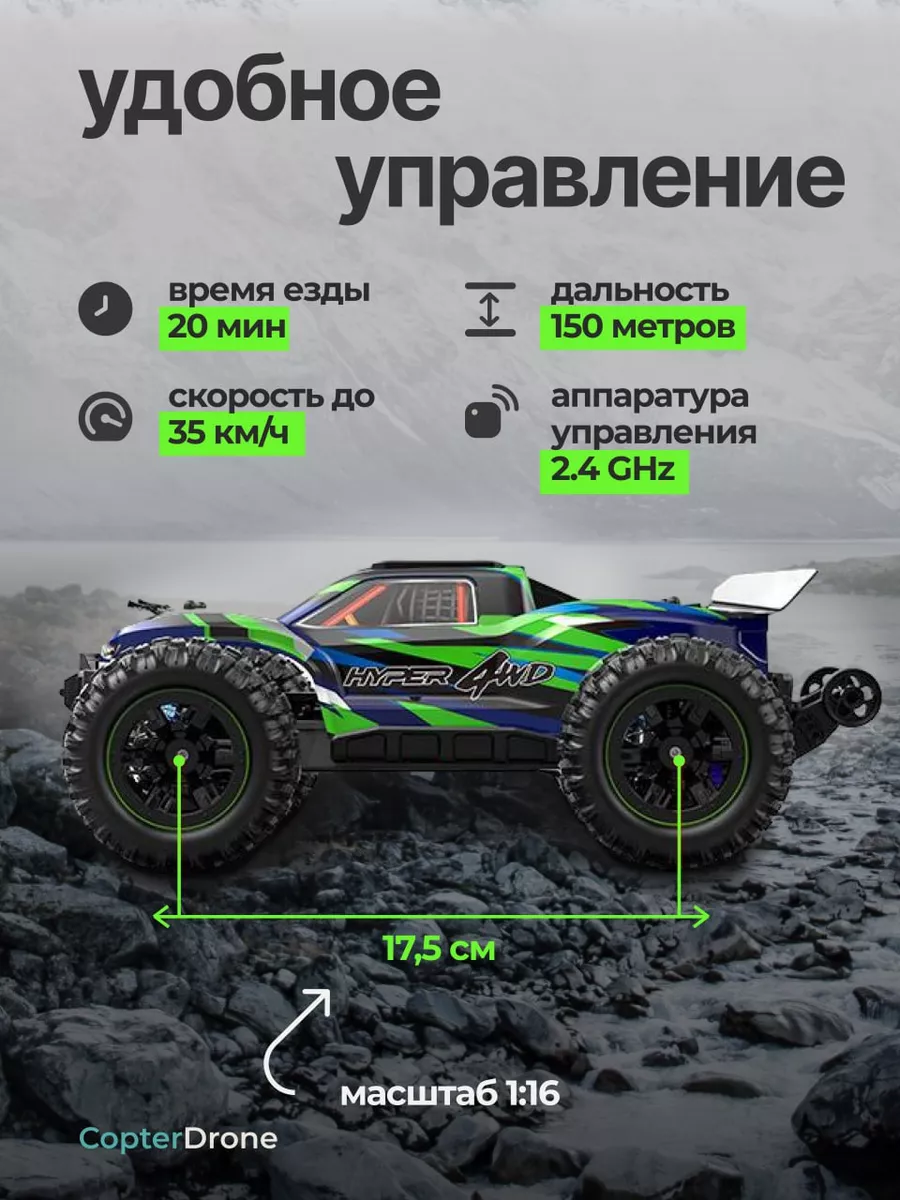 Радиоуправляемая машина Hyper Go 16108 Green MJX 139909944 купить за 5 389  ₽ в интернет-магазине Wildberries