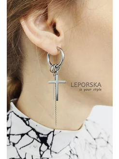 Серьги кольца подвески конго цепочка сталь LEPORSKA 139919455 купить за 283 ₽ в интернет-магазине Wildberries