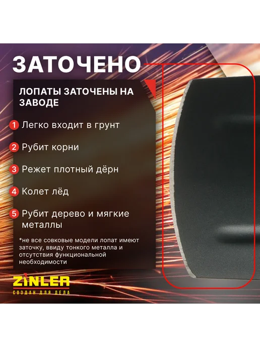 Zinler Лопата автомобильная штыковая для уборки снега и наледи, вариант, фото 6
