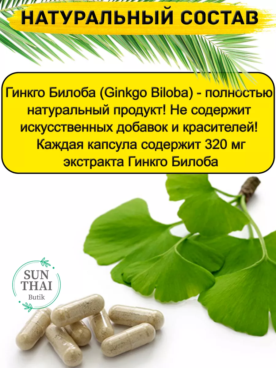 Гинкго Билоба. Витамины для мозга и памяти. Оздоровление Thanyaporn  139933049 купить за 753 ₽ в интернет-магазине Wildberries