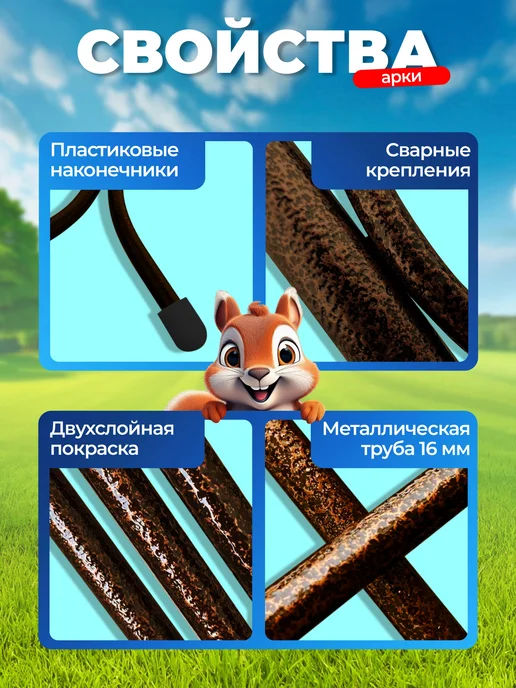 НАШЕ ЛЕТО Арка садовая металлическая "Узорная 35", коричневый, фото 3