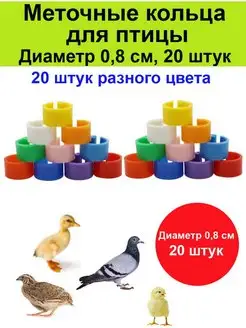 Меточные кольца для птицы, кур, гусей d-8 мм - 20 штук Меточные кольца 139967605 купить за 290 ₽ в интернет-магазине Wildberries