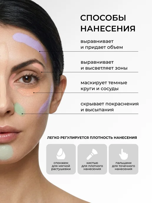 Astra Make-Up Консилер для лица кремовый стойкий палетка консилеров, фиолетовый, фото 5