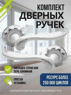 Комплект дверных ручек раздельных межкомнатных Trodos 140075686 купить за 984 ₽ в интернет-магазине Wildberries