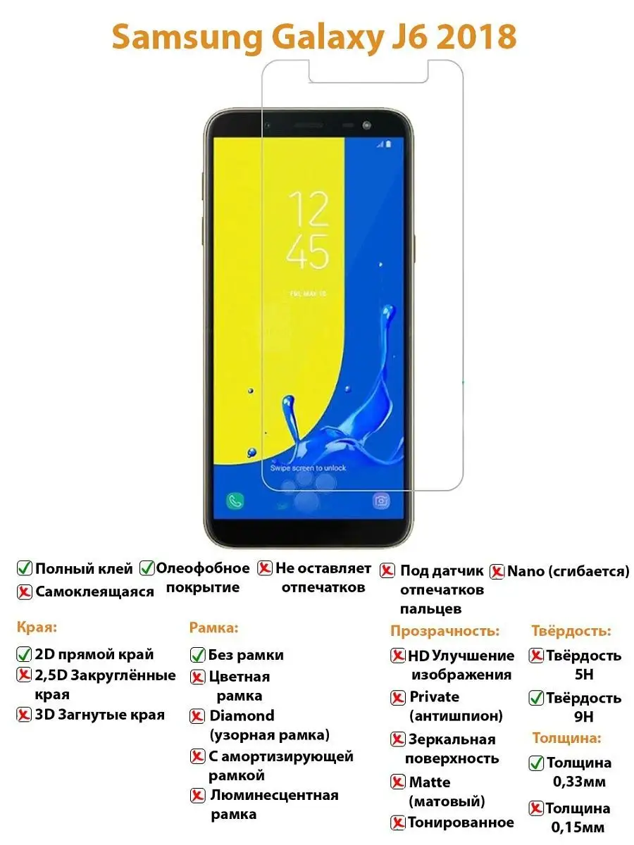 Защитное стекло для Samsung Galaxy J6 2018 без рамки APG-T 140149961 купить  за 161 ₽ в интернет-магазине Wildberries