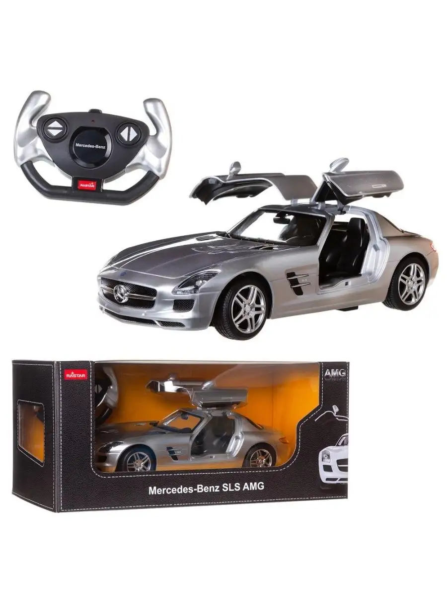 Машина р/у : 4 Mercedes-Benz SLS AMG, цвет серебряный 2.4G RASTAR 140198622  купить в интернет-магазине Wildberries