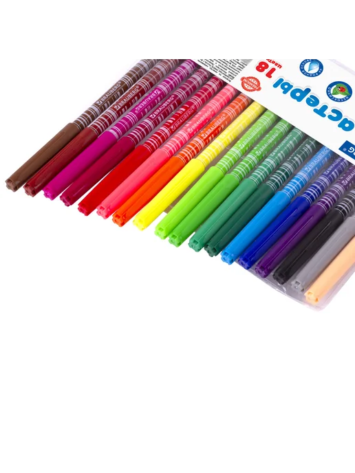 Brauberg Фломастеры "PREMIUM", 18 цветов, КОРПУС С ПЕЧАТЬЮ, 18 цв., фото 5