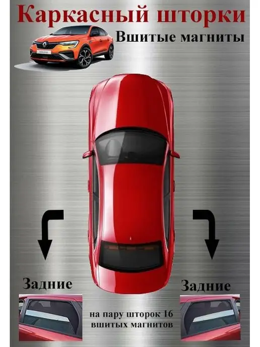 ALEYAN Шторки на задние двери RENAULT CAPTUR, 2 шт