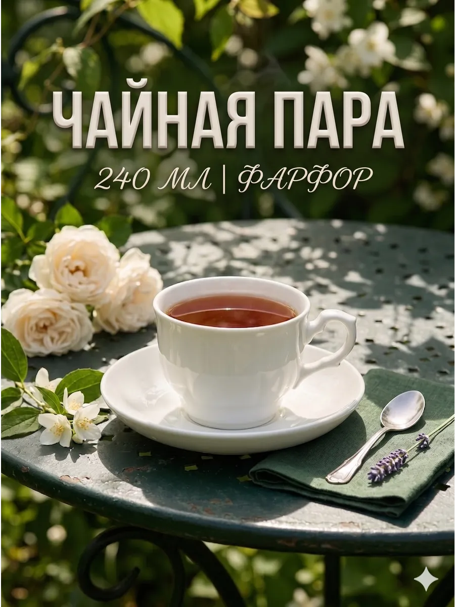 Кружка для чая и кофе подарочная 250 мл, с блюдцем