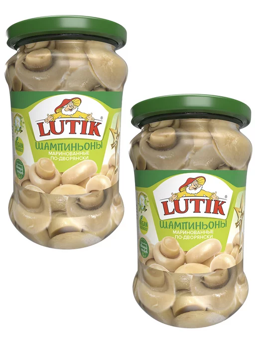 LUTIK Шампиньоны маринованные по-дворянски 314 мл - 2 шт, 314 мл, 2 шт, фото 2