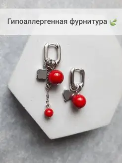 Серьги трансформеры красные COLOR CUBE jewelry 140282332 купить за 630 ₽ в интернет-магазине Wildberries