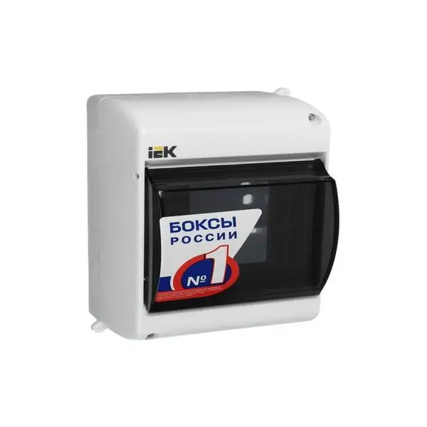 Щиток электрический 2/4, 4 модуля, IP30, прозрачная крышка