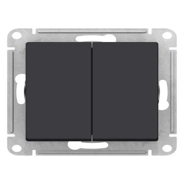 Выключатель двухклавишный SE ATLASDESIGN, 10А, IP20, скрытый