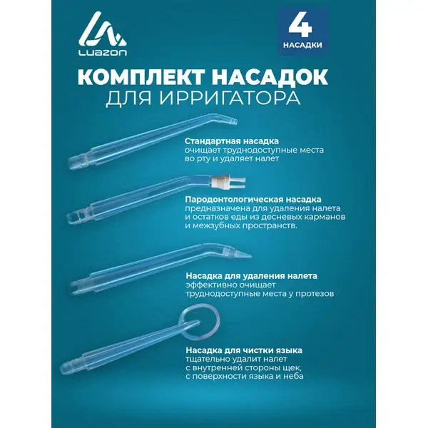 Набор универсальных насадок для портативного ирригатора 4шт